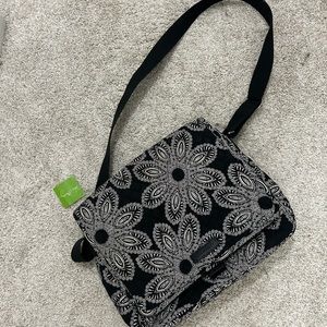 Black and white Vera Bradley Messenger Bag
